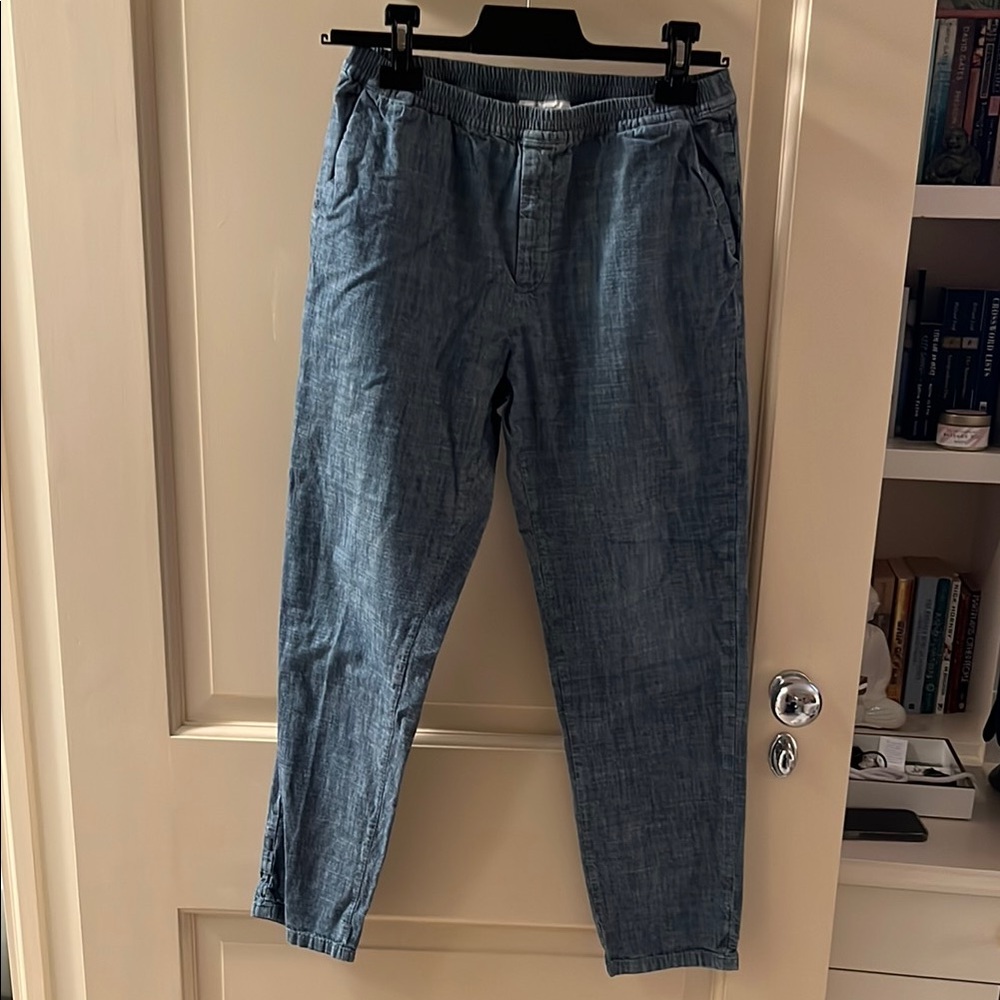Bonpoint Cotton Light Denim Kids Pull-On Pants - Size 14